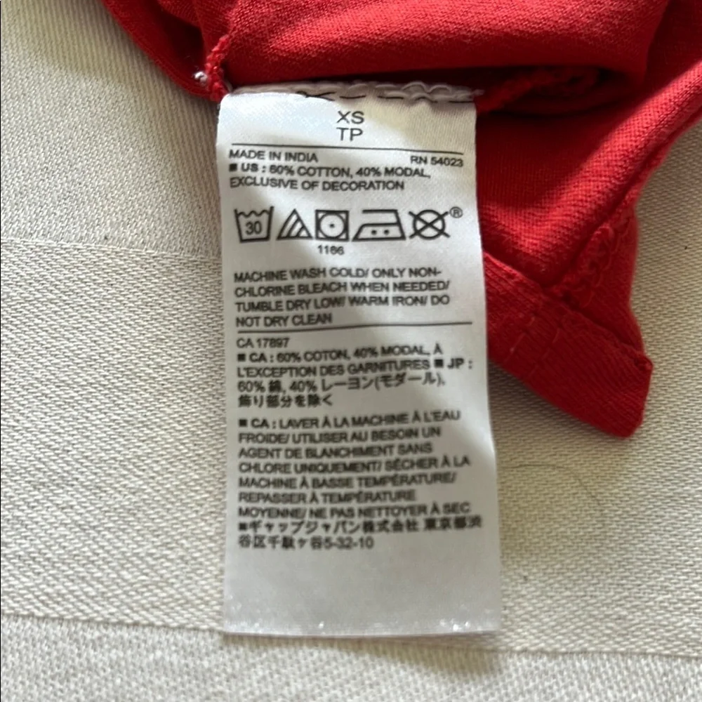 Banana Republic Red Tank Top with White Embroidery Size XS - Picture 6 of 6